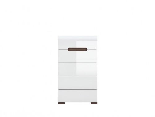 Комод KOM5S/10/6 Azteca BRW белый / белый глянец